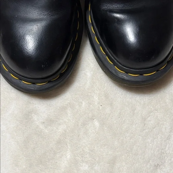 Dr. Martens Clemency Black Heeled Lace up Boots Smooth Leather Size 7 - Picture 13 of 14